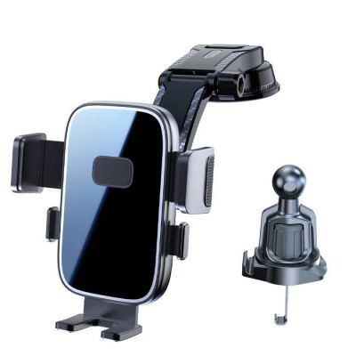 a cell phone holder attached to the back of a car