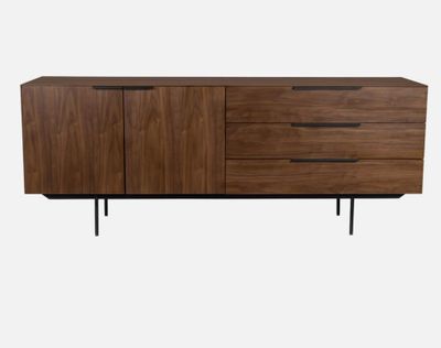 Buffet 2 portes et 3 tiroirs TRAVIS ZUIVER, décor noyer - di…