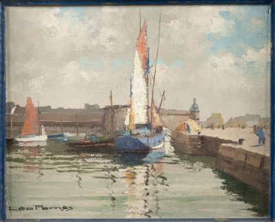 une peinture d'un voilier dans l'eau