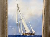 un tableau représentant un voilier, exposé dans un musée