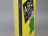 the book has a yellow cover with a black and white picture of a mouse