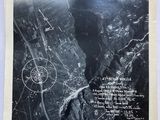 an old black and white photo of an aerial view of a city