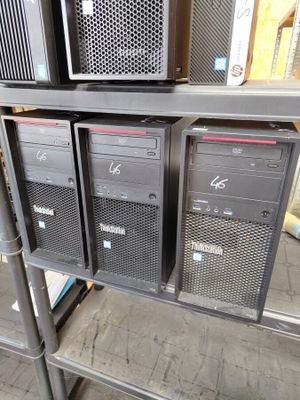 a rack of computer equipment that is on display in a store