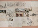une série de dessins accrochés au mur d'une pièce