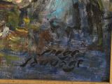 a painting of a group of people sitting at a table