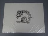 une image représentant un dessin d'un homme avec un dragon sur le dos