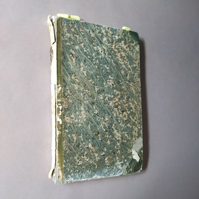 a book that has a green cover on it