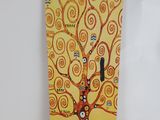 painting of a tree of life with birds on a yellow background