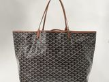 goyard tote bag in black and brown