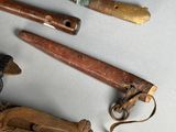 many different types of weapons that are on the table