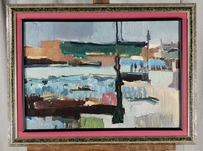 Jaap GARDENIER (né en 1930). Huile sur panneau.