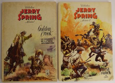 deux livres posés sur une table, avec une image représentant un cow-boy à cheval