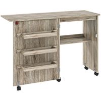 HOMCOM Table de couture pliante meuble couture à abattant av… (photo 2)