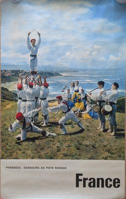 poster of a group of men playing a game of baseball on a field