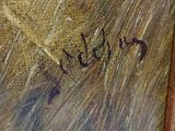 an image of a close up of a painting of a horse