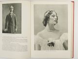 an open book with a picture of a man and a woman