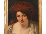 portrait of a young woman in a red turban