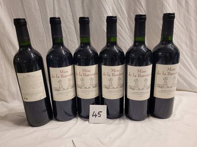 6 bouteilles MISE DE LA BARRONIE 2009 SAINT EMILION Présenta…