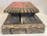 Socle, console, promontoire ancien en bois sculpté avec trac… (photo 4)