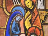an image of a painting of a woman holding a baby