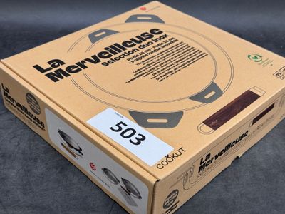 packaging of a box with a picture of a cookware on it