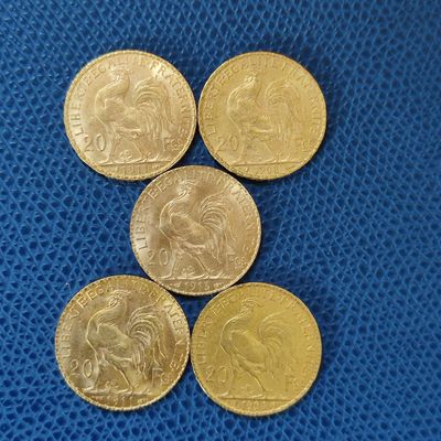5 pièces de 20 FF or, IIIe Rèpublique - Photo 1