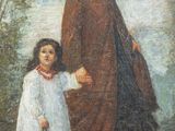 une image représentant un tableau où l'on voit une femme et un enfant se tenant par la main