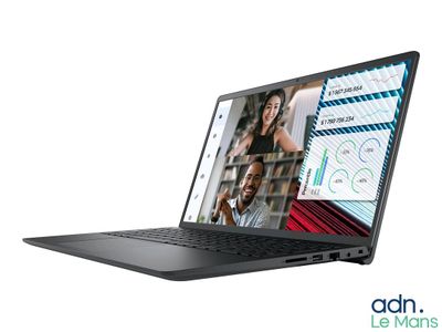 a laptop with a picture of a man and woman on the screen