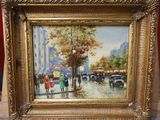 a picture of a painting of a city street