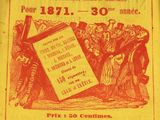 un livre jaune avec un titre rouge, posé sur une table