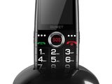an image of a black cell phone sitting on top of a stand