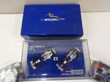 williams racing cars in a blue box on a white surface