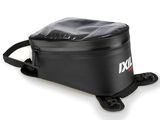 an image of a black luggage bag sitting on top of a white surface