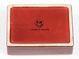 an image of a small red box with a logo on it