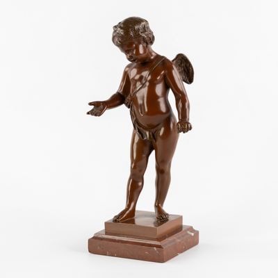 Jean Didier Debut (1824-1893) 'Cupidon', bronze patiné.