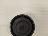 a close up of a person ' s hand holding a black plastic object