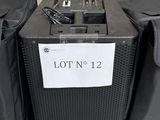 a lot of bags and a lot of speakers on the floor