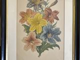 an image of a picture of a bunch of flowers in a black frame