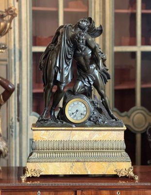 D'après Auguste MOREAU (1834-1917). Importante PENDULE de CH…
