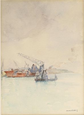 André NIVARD (1880 - 1969) Bateaux de pêcheurs