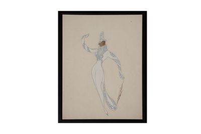 l'image d'un dessin représentant une femme en robe blanche