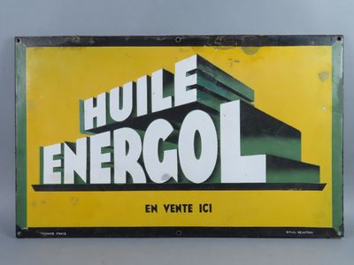 panneau jaune et blanc annonçant l'hôtel Enercol, en français