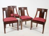 three wooden chairs with red upholstered upholstered upholstered upholstered upholstered upholstered upholstered upholstered upholstered