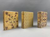 Trois livres sont alignés sur une table