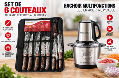 an image of a set of 6 pieces of meat in a bag next to a blender
