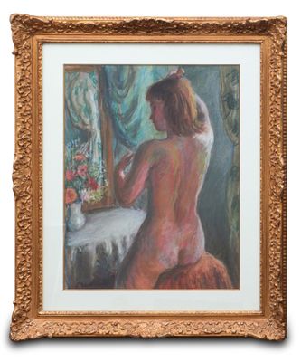 an image of a painting of a nude woman in front of a mirror