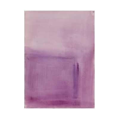 une peinture représentant une peinture violette et blanche sur fond blanc