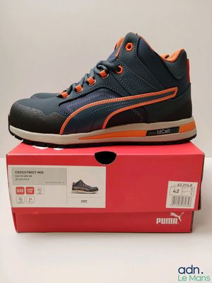 brand new puma kids ' s shoes in blue and orange