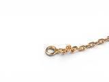 a close up of a gold chain on a white background