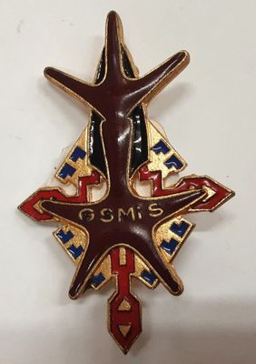 a close up of a pin with a star on it